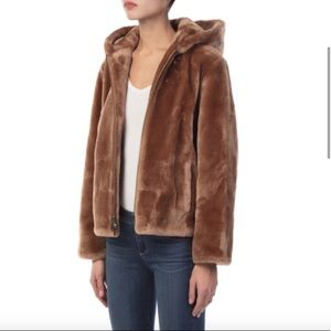 Vince Plush Teddy Hooded Hoodie Jacket